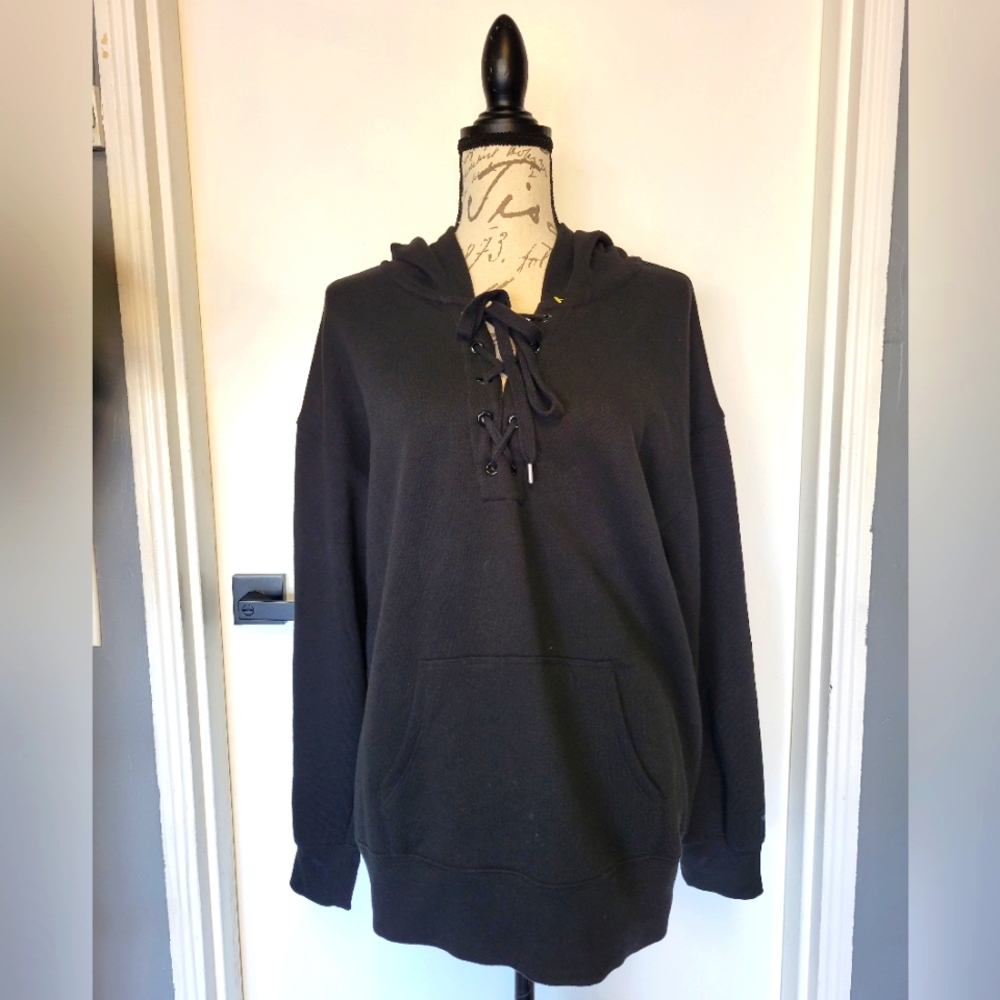 Black‎ Victoria's Secret Lace Up Hoodie Size L